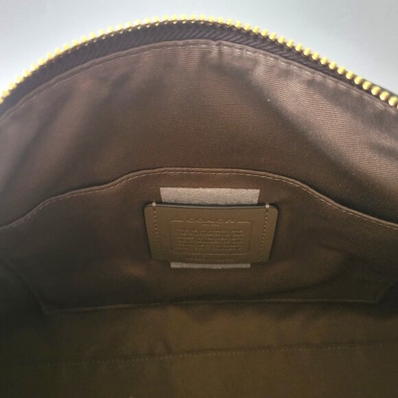 Coach CR156 Refined Pebbled Leather Georgia Satchel Crossbody Handbag Dark Stone - Picture 7 of 7